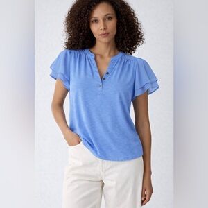 Style & Co. Lace Cap Sleeve Top | Blue | Size Small | Like New